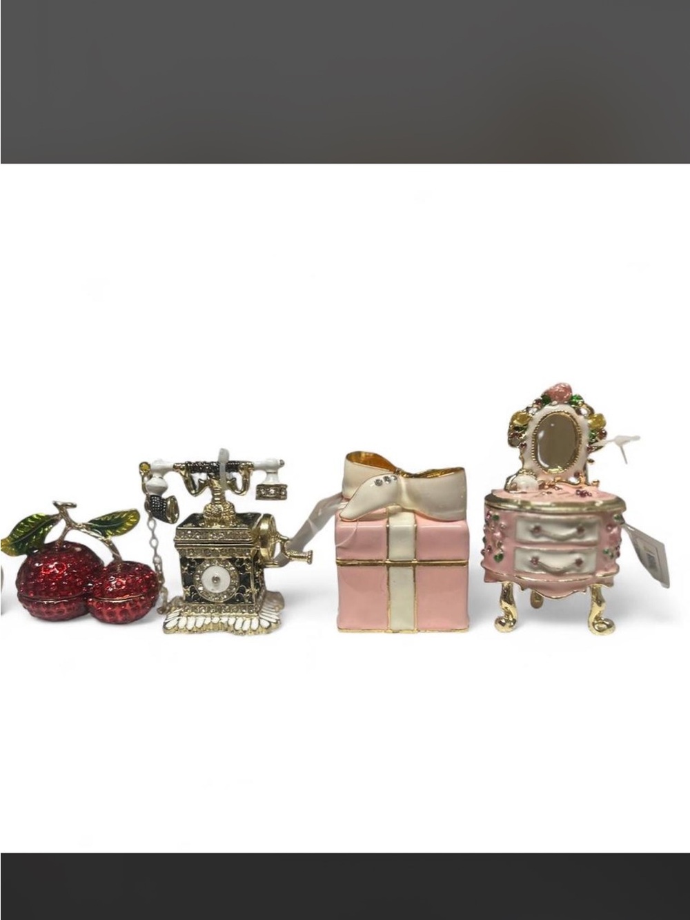 NWT Assorted Decorative Trinkets/earring or ring holders- Set of Four.